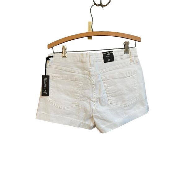 BlankNYC The Fulton Boyfriend Distressed Denim Roll Up Short Vodka Soda White 28 - Picture 2 of 10
